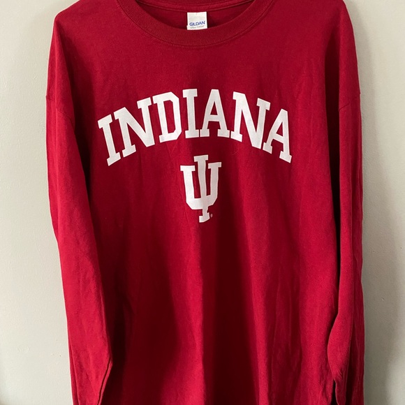 Gildan Other - Indiana University IU Red Cotton Long Sleeve Shirt men’s XL